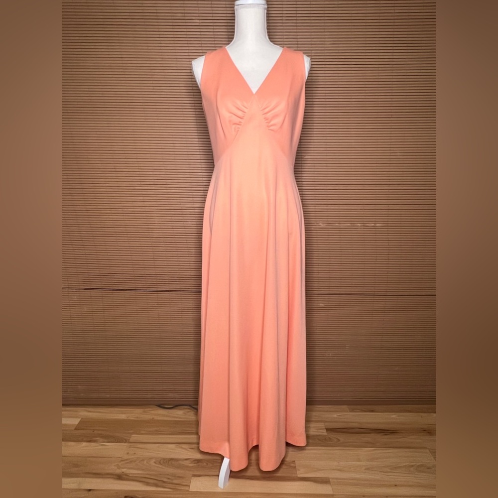 Miss Rubette Vintage Cape dress Formal peach orange - Picture 5 of 15